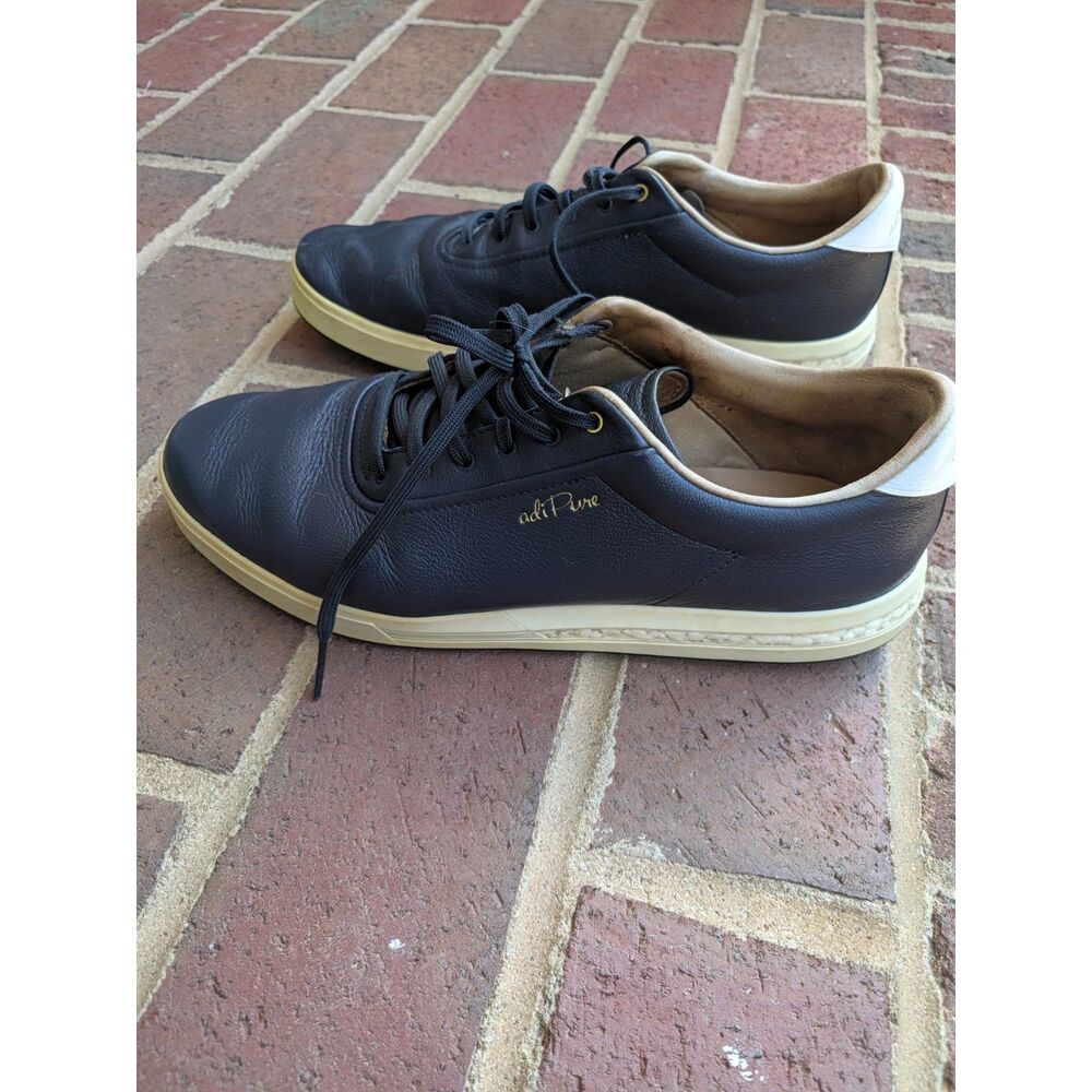 Adidas adiPure SP Spikeless Golf Shoes Men's 12 Navy Leather Gold Logo